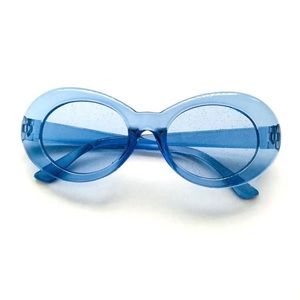 Blue Y2K Oval Jelly Sunglasses
